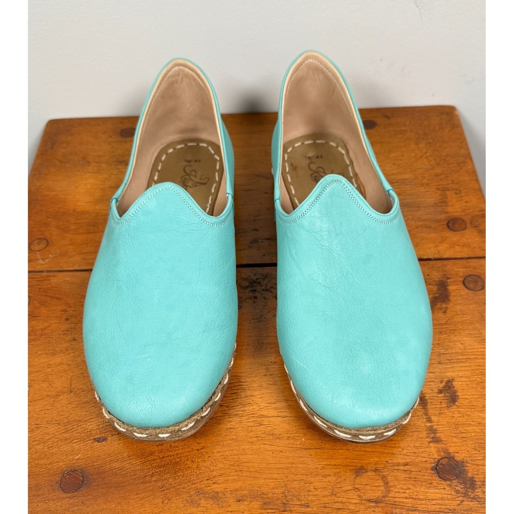 Kosker Yemeni Leather Handmade Turkish Classic Slip-On Shoes Mens US 8 Blue - Picture 4 of 6